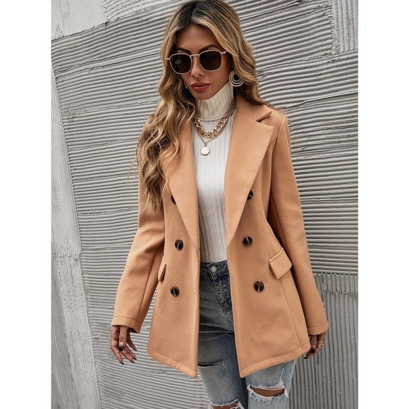 Double Breasted Overcoat pea coat preppy blue - Picture 5 of 15